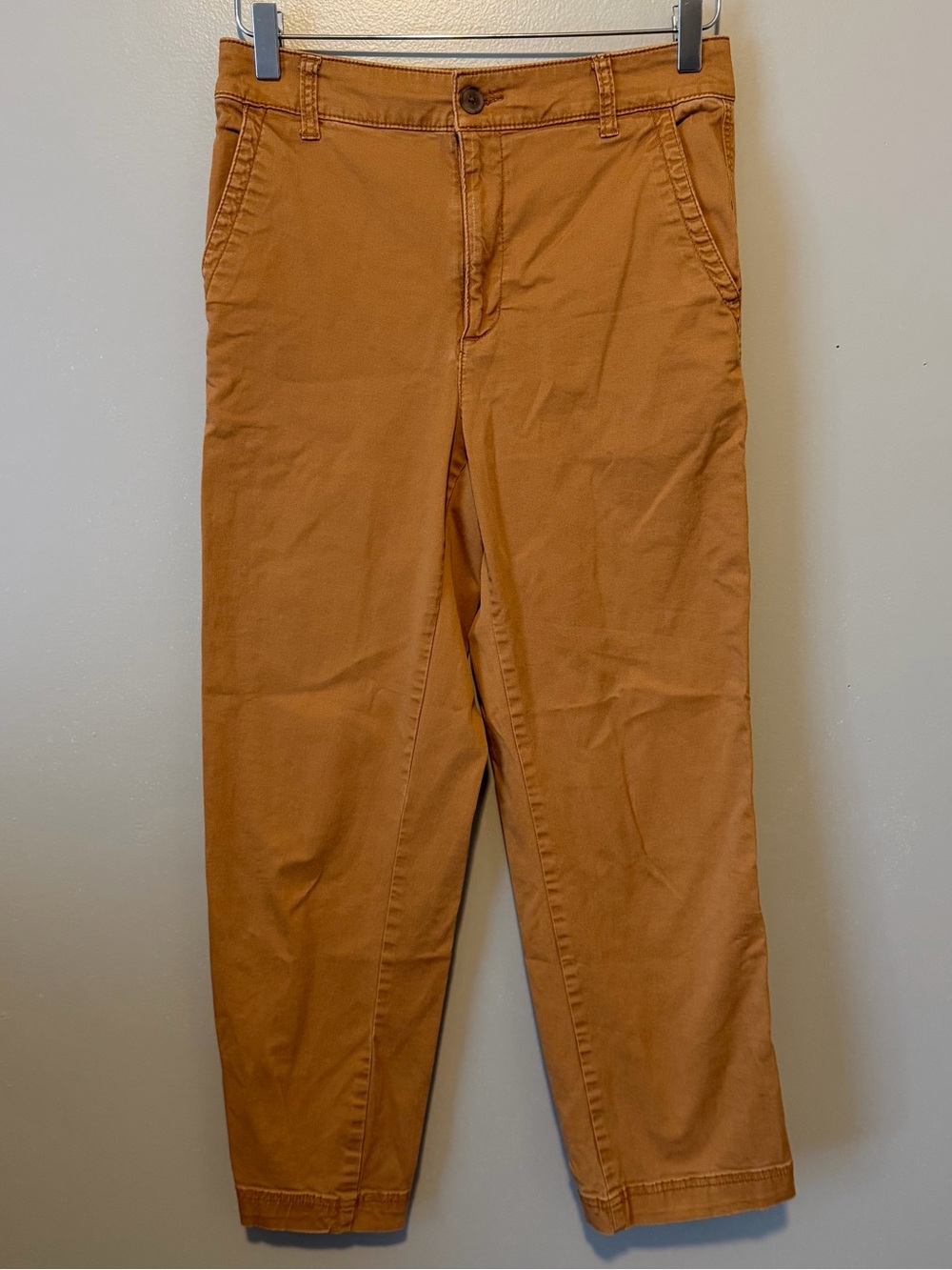 GAP Girlfriend Khaki Trouser Pants High Rise Burnt Orange Tan size 4